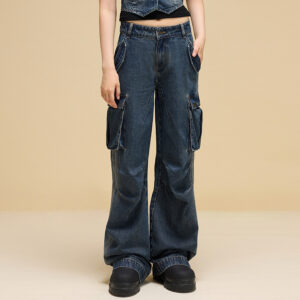 Heavy Industry Loose Wide-leg Denim Overalls