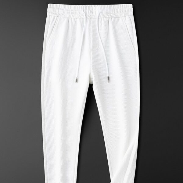 Twill Stretch White Trousers For Men