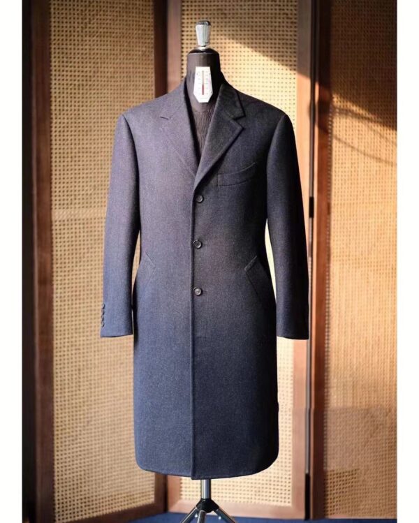 Men's Double Breasted Medium Length Pure Cashmere Coat - Image 6