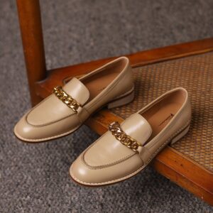 Round Toe Loafers Pumps With Thick Heels