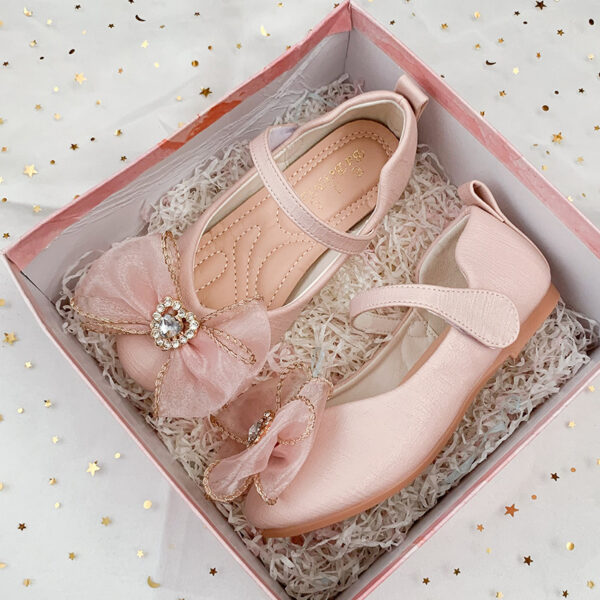 Spring New Girls' Single Shoes Cute Bow Rhinestone Soft Sole Flat Shoes - Image 7