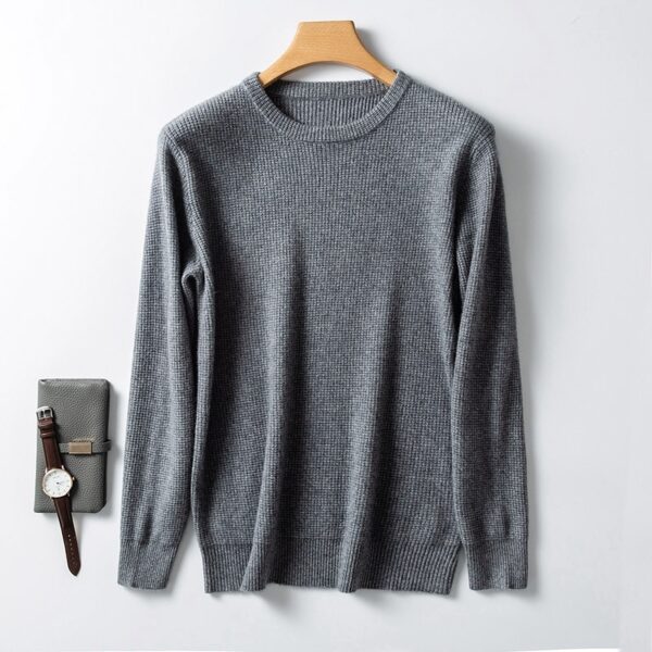 New Cashmere Sweater Men's Sweater Thickened Round Neck Loose Pullover Sweater Autumn Winter Korean Version - Image 2