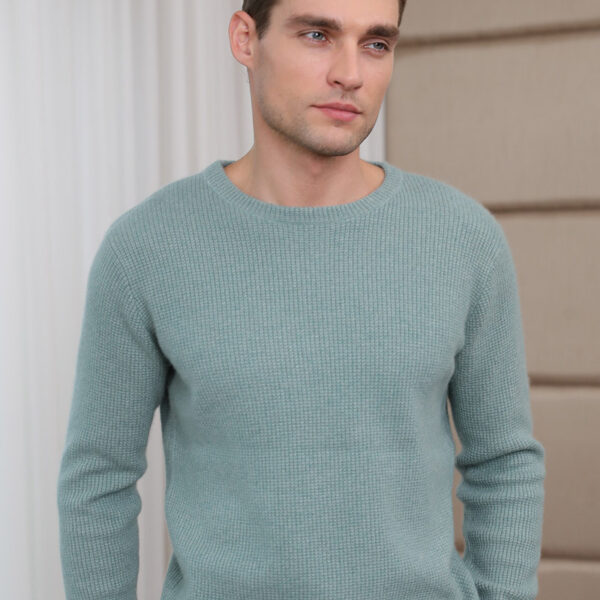 New Cashmere Sweater Men's Sweater Thickened Round Neck Loose Pullover Sweater Autumn Winter Korean Version - Image 4