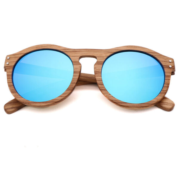 Fashion Polarized Bamboo Wood Glasses Round Frame - Image 5