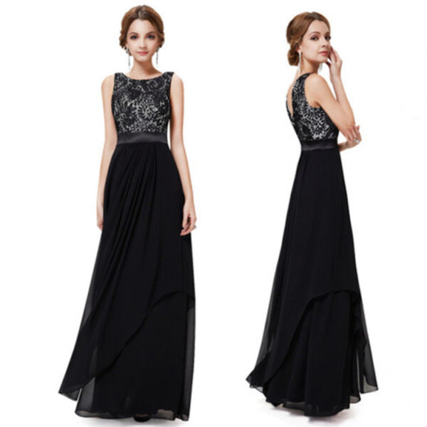 Lace spliced chiffon dress - Image 5