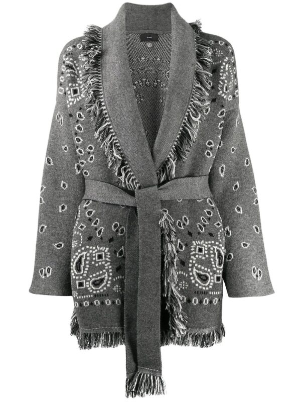 Large Pattern Embroidery Tassel Sweater Coat - Image 4