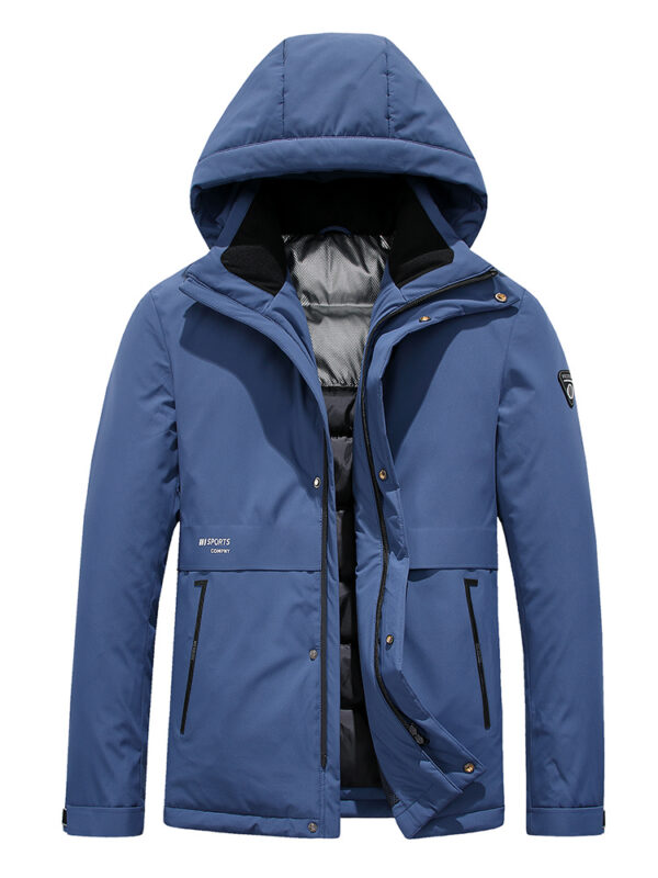 Men's Short Thick Warm Hooded Down Jacket - Image 5