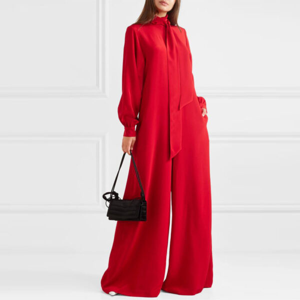 Loose Wide Leg Long Sleeve Jumpsuit - Image 3