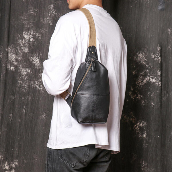 Men's Leather Casual Cross-body Chest Bag - Image 3