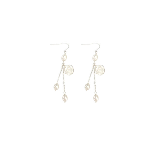 Fashionable Freshwater Pearl Camellia Earrings - Image 5