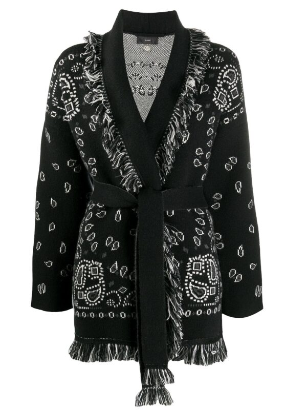 Large Pattern Embroidery Tassel Sweater Coat - Image 5