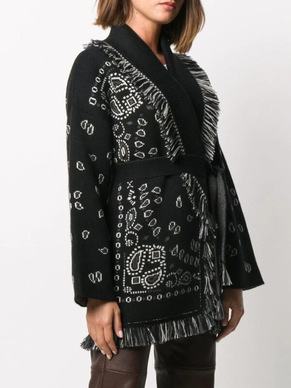 Large Pattern Embroidery Tassel Sweater Coat - Image 2