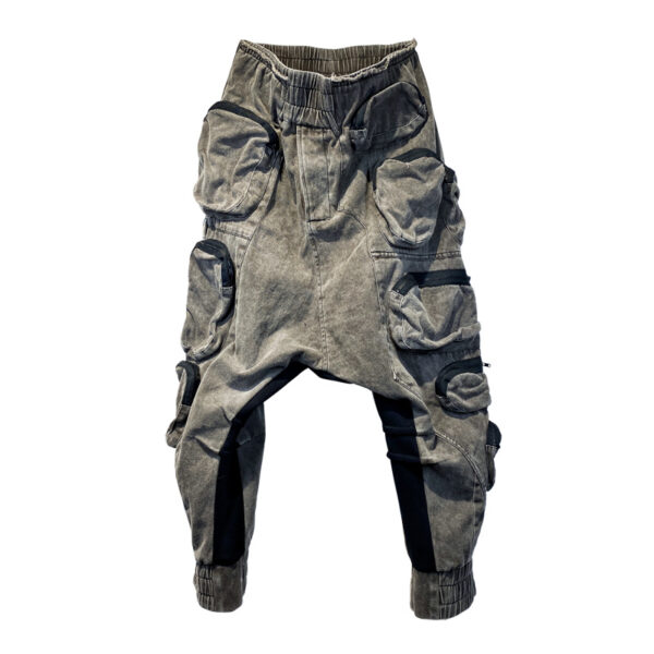 Asymmetric Multi-bag Eight-legged Old Casual Pants For Men - Image 5