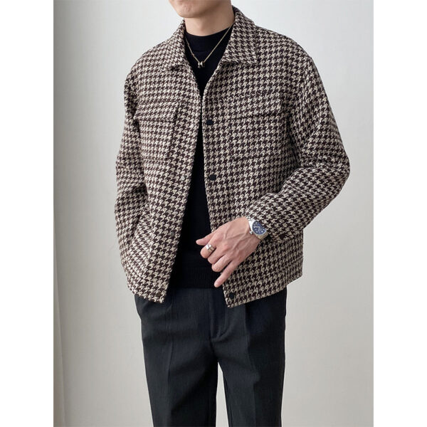 Men's Casual Loose Woolen Short Coat - Image 4