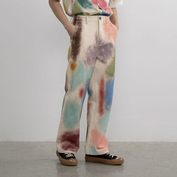 Ladies Fashion Straight Loose Hand Painted Painted Trousers - Image 3