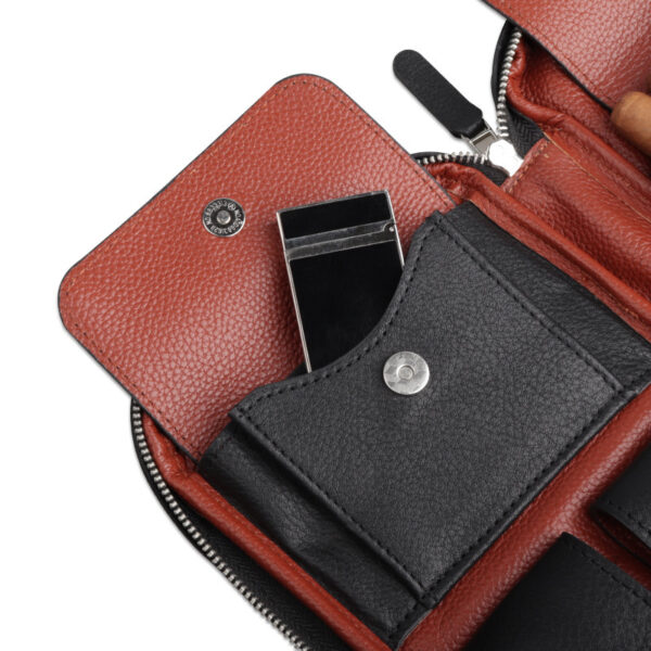 Leather Cigar Bag Carry-on Travel Portable Moisturizing Cigar Case - Image 2