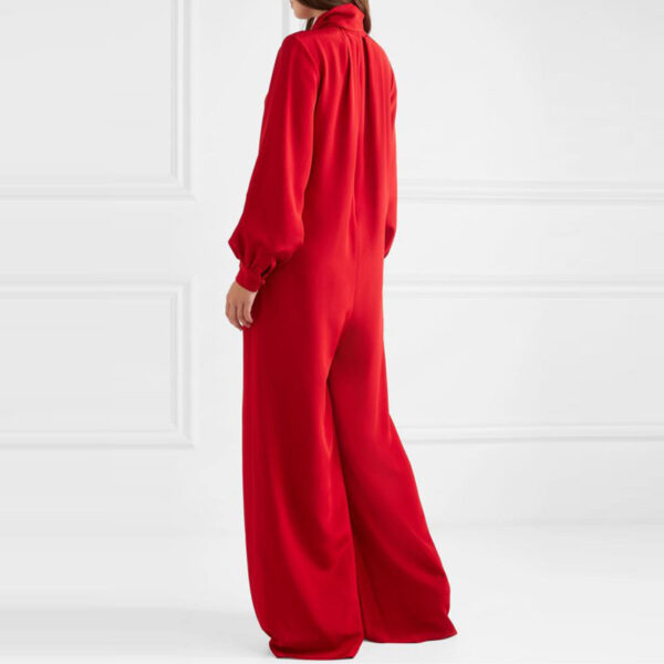 Loose Wide Leg Long Sleeve Jumpsuit - Image 4