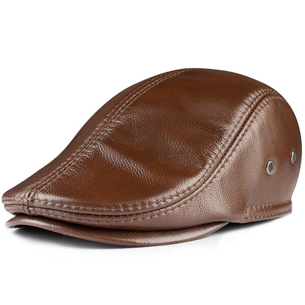 Top Layer Cowhide Hat Men's Leather Winter