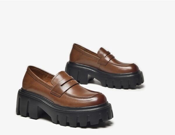 Women's Retro Black Height Increasing Shoes - Image 7