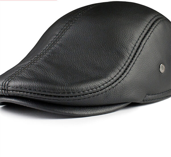 Top Layer Cowhide Hat Men's Leather Winter - Image 3