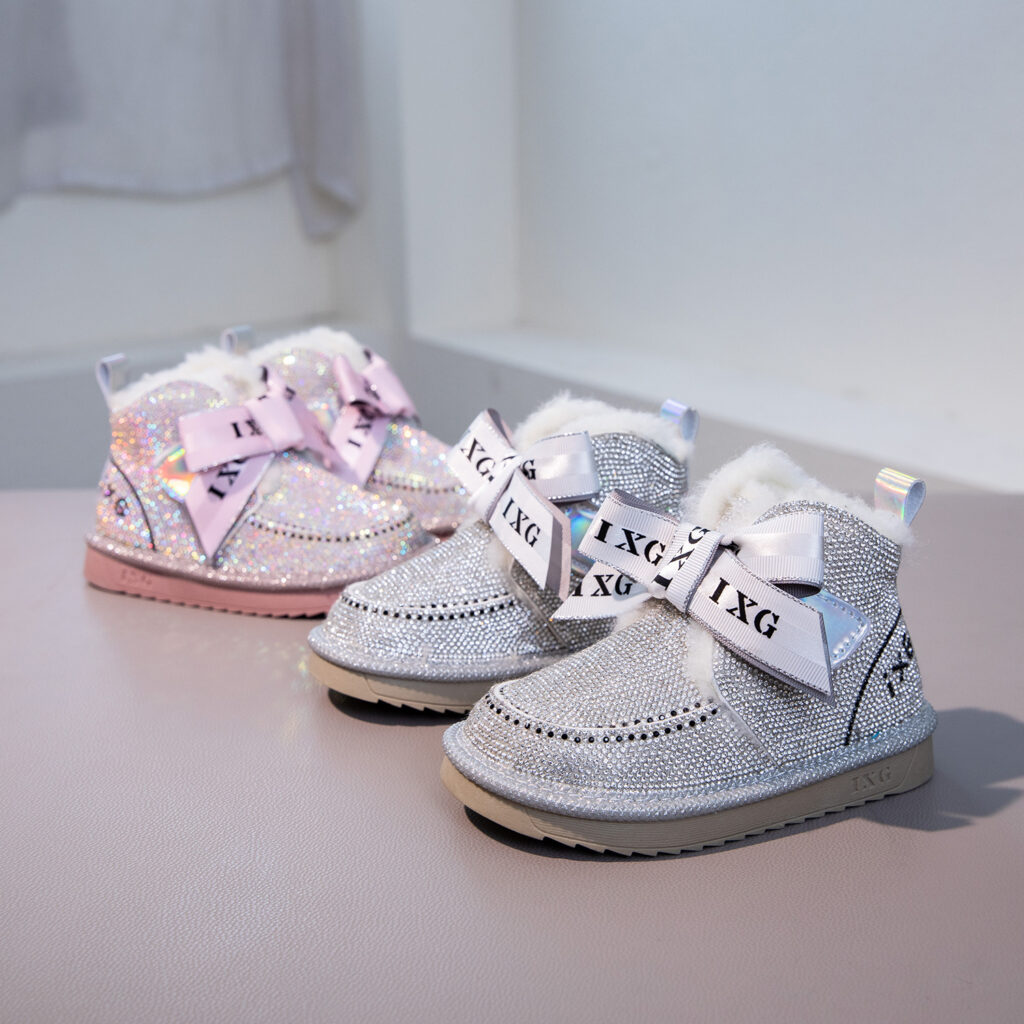 Rhinestone Princess Thermal Cotton Shoes