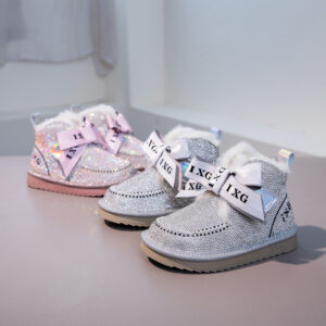 Rhinestone Princess Thermal Cotton Shoes
