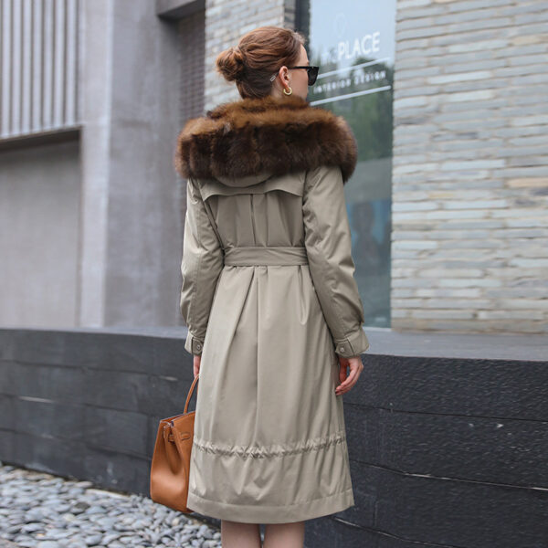 Long Detachable Rex Rabbit Liner Fur Coat - Image 2