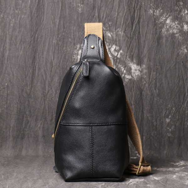 Men's Leather Casual Cross-body Chest Bag - Image 4