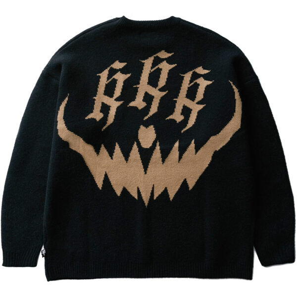 Men's Letter Devil Crew Neck Loose Sweater - Image 4