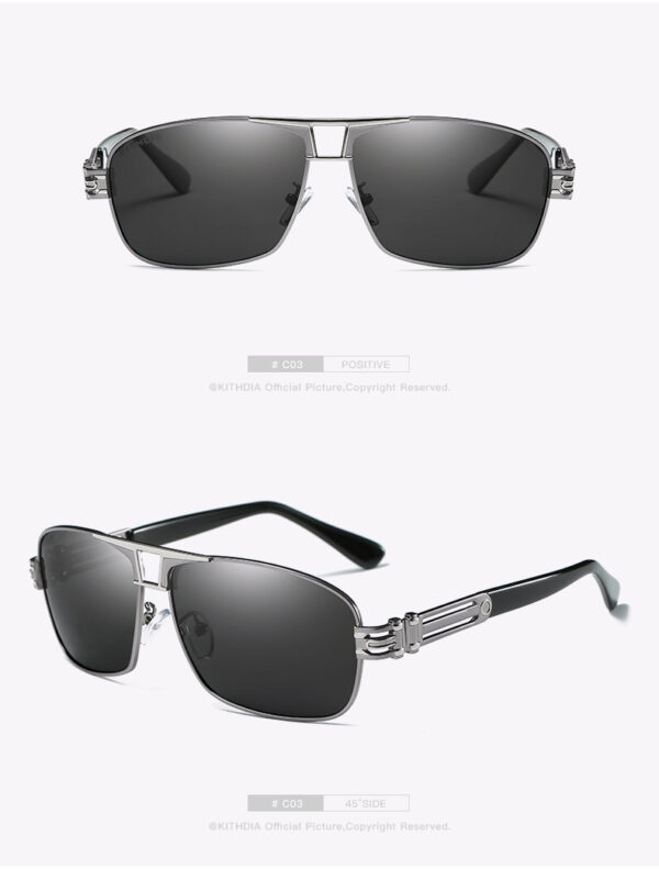 Men's Two-tone Men's Sunglasses Colorful Reflective Lenses Driver Glasses Driving Glasses - Image 5