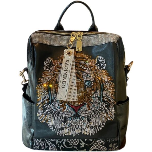 Women's Backpack With Foreign Style And Diamonds Is Fashionable Personalized And Light - Image 5