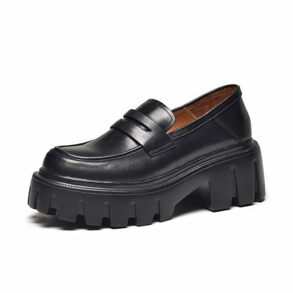 Women's Retro Black Height Increasing Shoes - Image 3