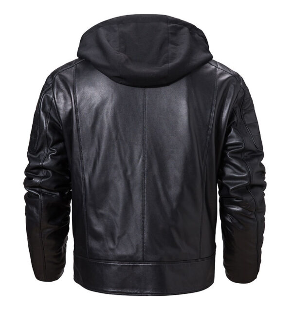 Leather Coat Trend Plus Cotton Hooded - Image 7