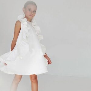 Girls' Dress With Sleeveless Ruffles