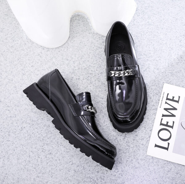 Men's Patent Business Shiny Platform Casual Leather Shoes - Image 6