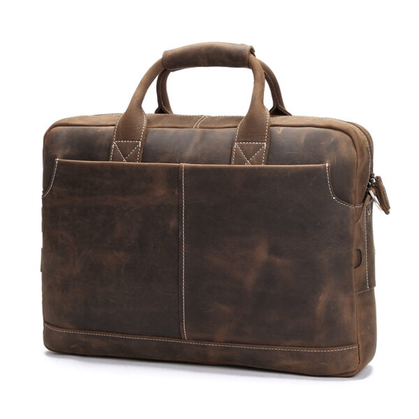 Crazy Horse Leather Men's Shoulder Bag Vintage - Image 5