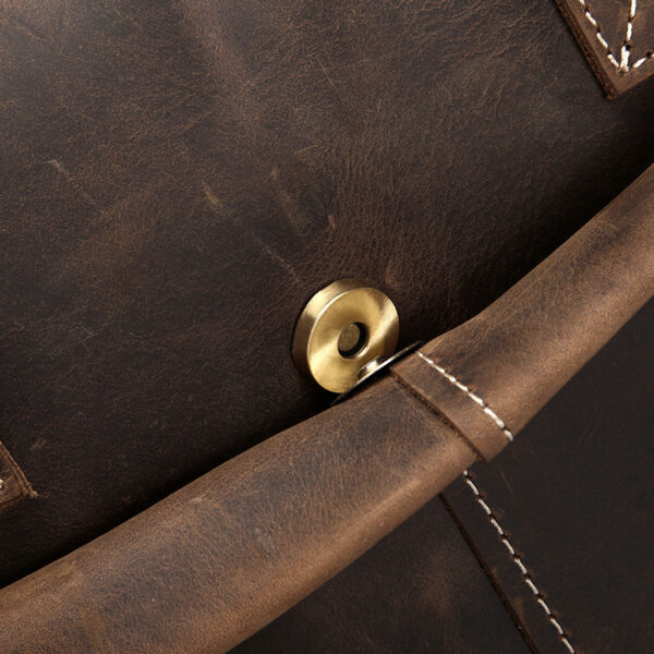 Crazy Horse Leather Men's Shoulder Bag Vintage - Image 3