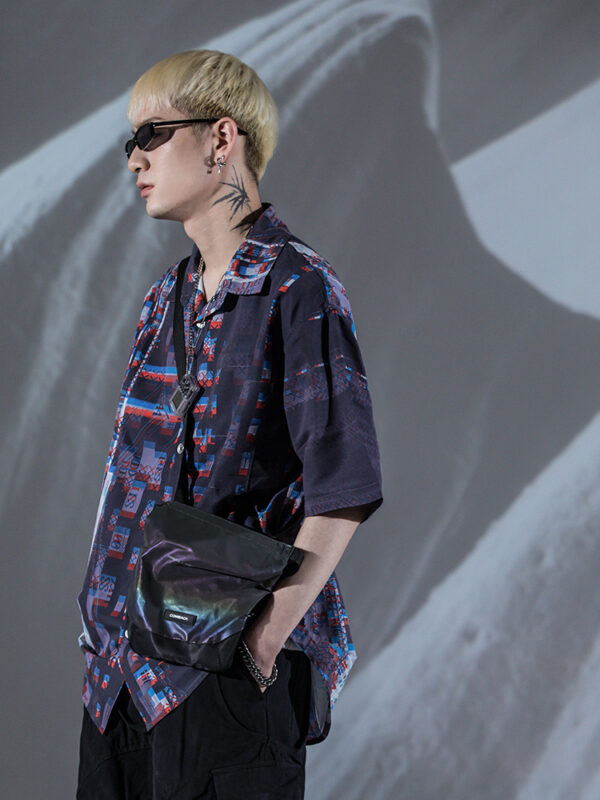 Printed Loose Five-point Sleeve Shirt Jacket - Image 3