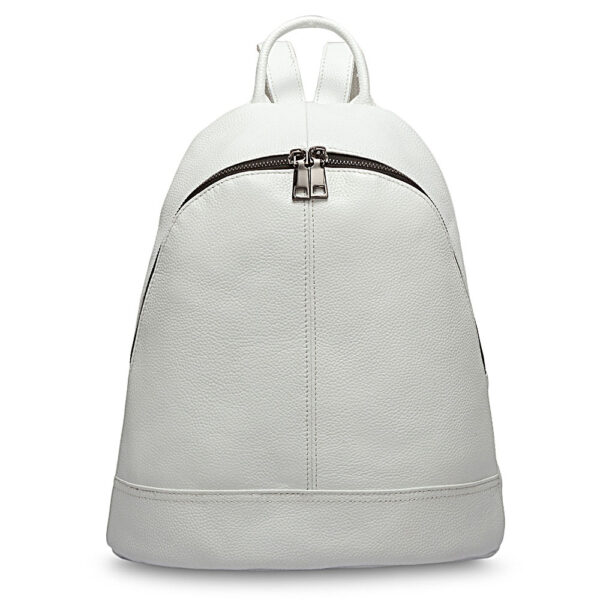 College Style Casual Top Layer Leather Backpack - Image 4