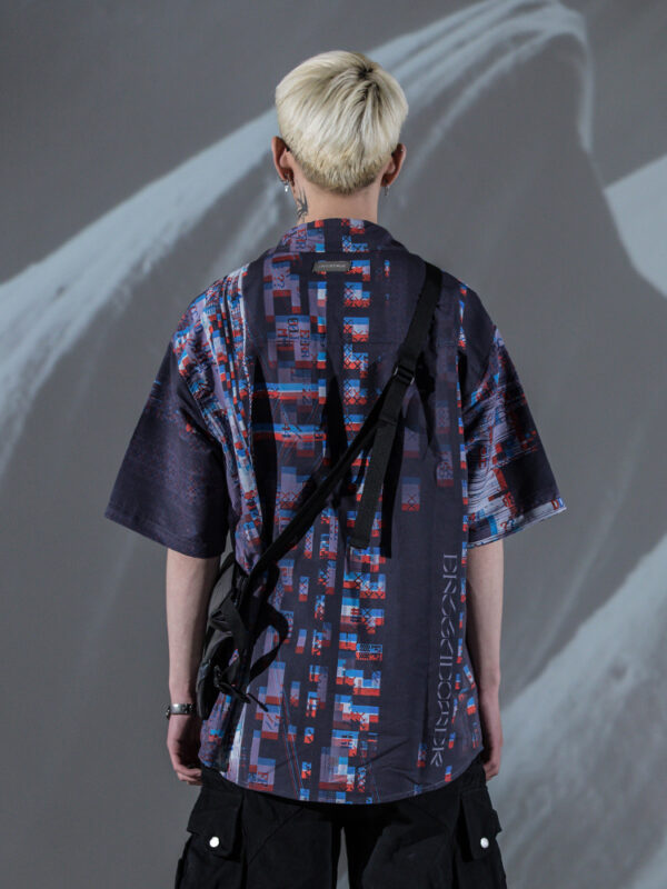 Printed Loose Five-point Sleeve Shirt Jacket - Image 4