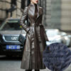 Women's waist leather down jacket - Image 8