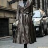 Women's waist leather down jacket - Image 2