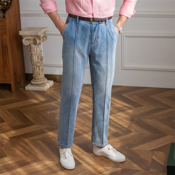 Thin Breathable Vintage Denim Straight Leg Lounge Pants - Image 3