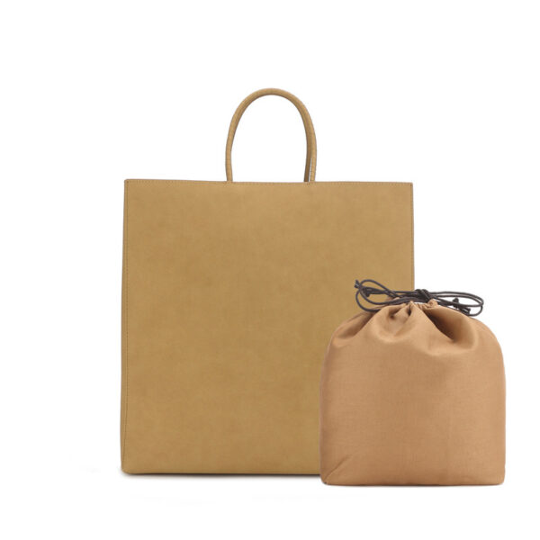 Kraft Paper Bag Leather Handbag - Image 10
