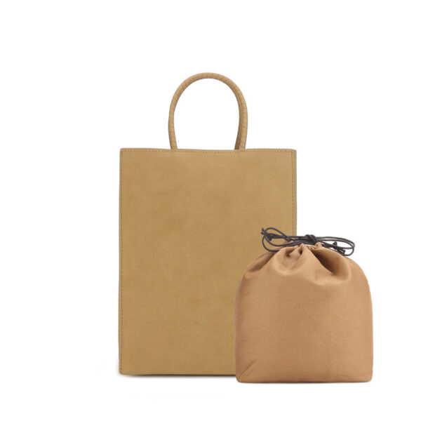 Kraft Paper Bag Leather Handbag - Image 4