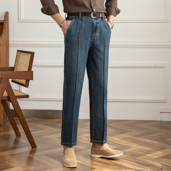 Thin Breathable Vintage Denim Straight Leg Lounge Pants - Image 5