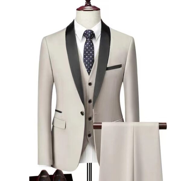 Men 3 Pieces Suit Set Men Wedding Suits Groom Tuxedos - Image 4