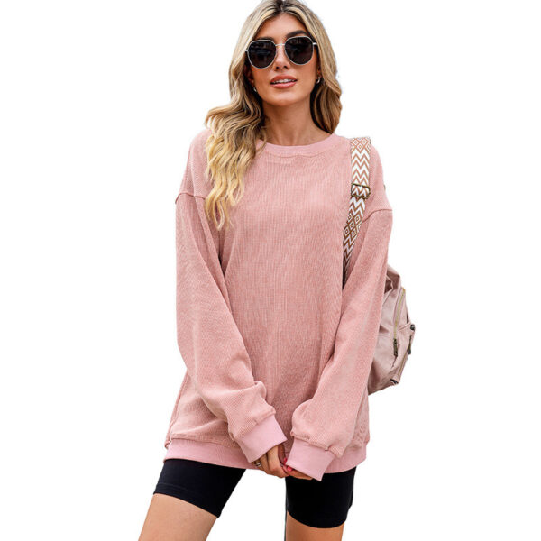 European And American Leisure Style Oversize Solid Color Pullover - Image 5