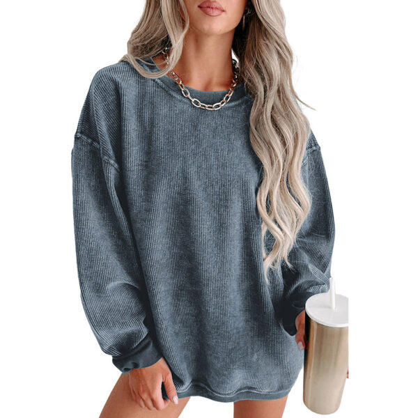 European And American Leisure Style Oversize Solid Color Pullover - Image 3