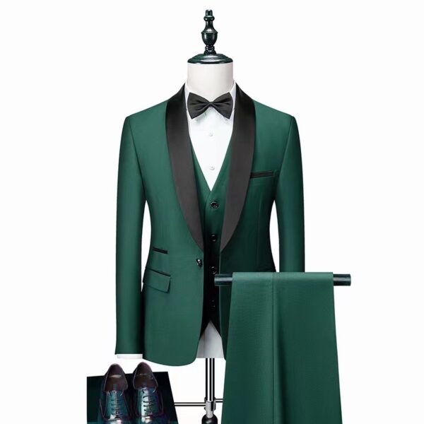 Men 3 Pieces Suit Set Men Wedding Suits Groom Tuxedos - Image 2